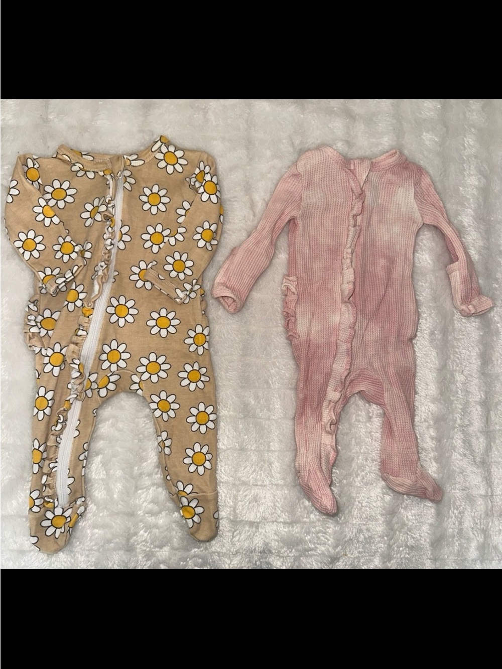 Baby girl footies nb & 0-3 months